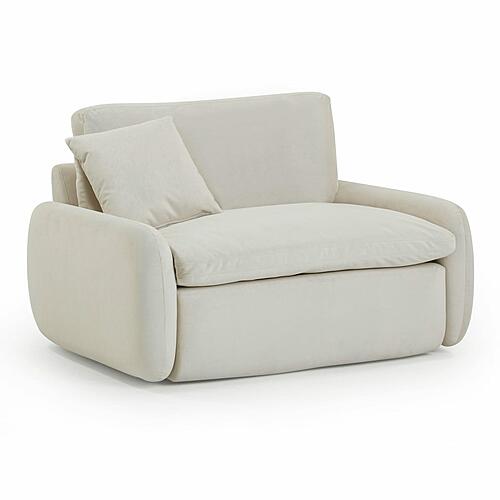 Rachelle Cream Velvet Lounge Chair by TOV Furniture