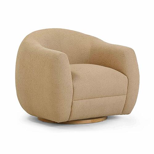 Judy Honey Boucle Swivel Chair by TOV Furniture