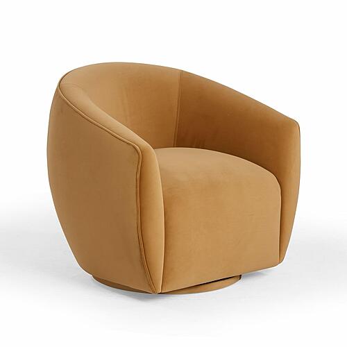 Jordan Tan Velvet Swivel Chair by TOV Furniture