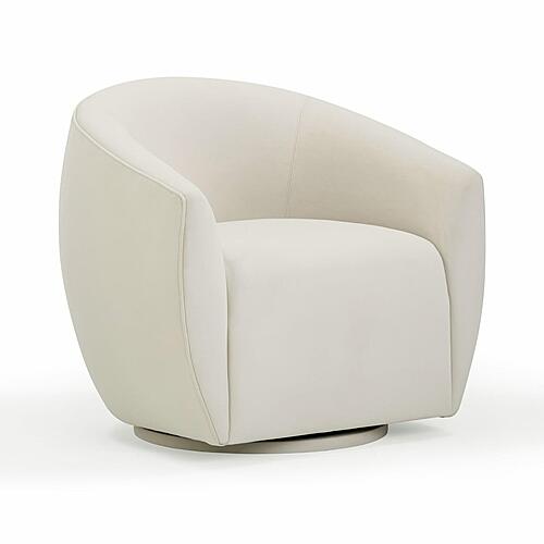 Jordan Cream Velvet Swivel Chair by TOV Furniture