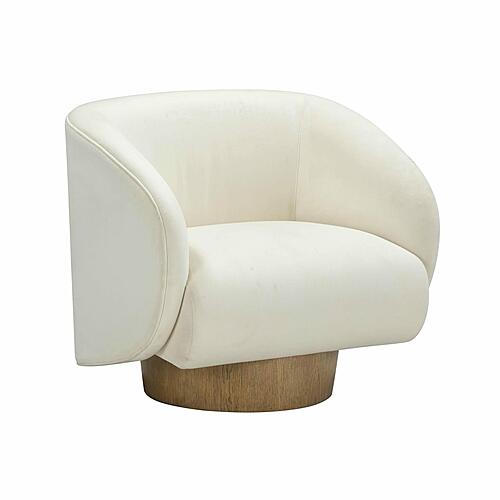 Presley Cream Velvet Swivel Accent Chair by TOV Furniture
