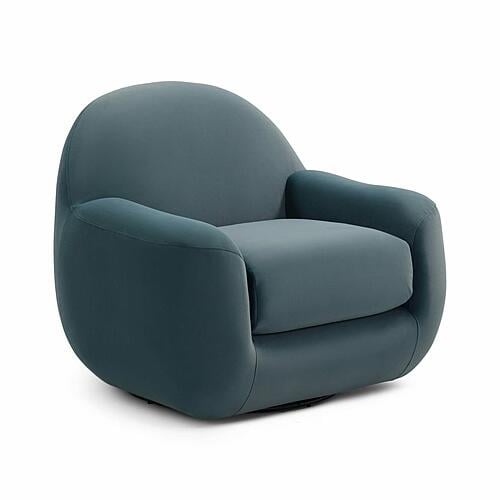 Tiago Dark Teal Velvet Swivel Chair by TOV Furniture
