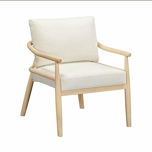 Dixie Cream Chenille Velvet Accent Chair by TOV Furniture