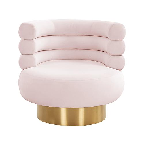 Naomi Blush Velvet Swivel Chair by TOV Furniture