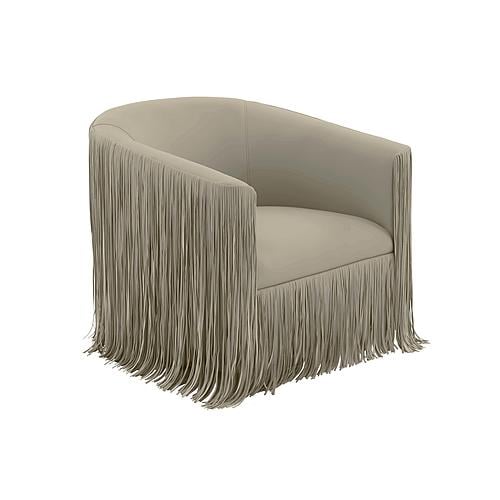 Shag Me Gray Vegan Leather Swivel Chair by TOV Furniture