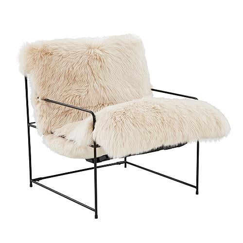 Kimi Natural Genuine Sheepskin chair by TOV Furniture