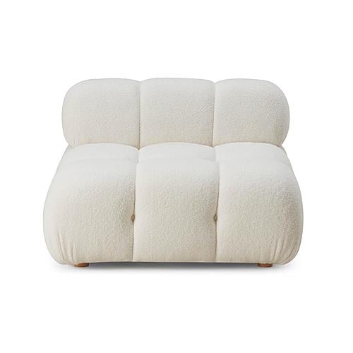 Calliope Cream Vegan Shearling Modular Armless Chair by TOV Furniture