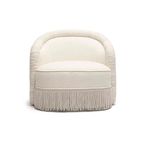 Pamela Cream Boucle Tassel Lounge Chair by TOV Furniture