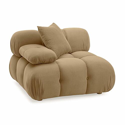 Calliope Cafe Au Lait Performance Velvet Modular Corner Chair by TOV Furniture