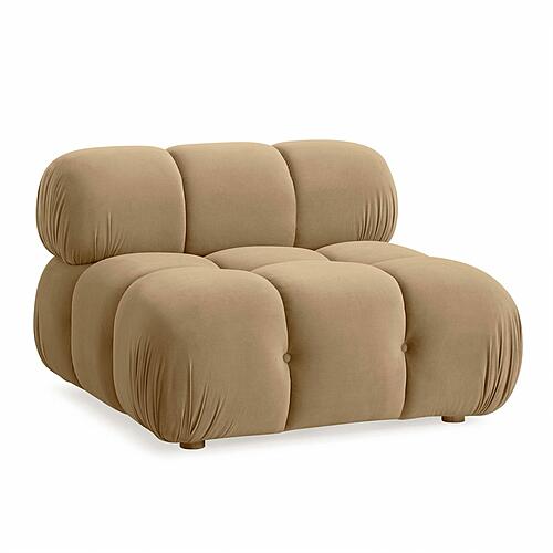 Calliope Cafe Au Lait Performance Velvet Modular Armless Chair by TOV Furniture