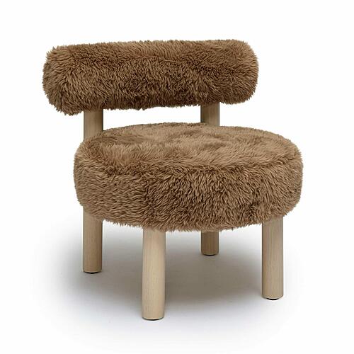 Carmel Dark Taupe Vegan Shearling Accent Chair by TOV Furniture
