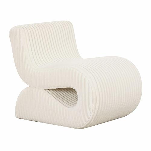Senna Cream Oversized Corduroy Accent Chair by TOV Furniture