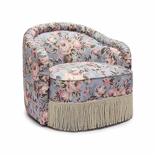 Pamela Spring Floral Print Tasseled Lounge Chair by TOV Furniture