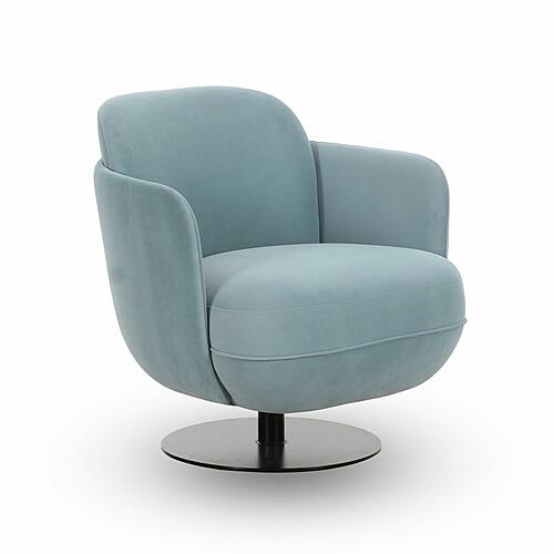 Solange Blue Shadow Velvet Swivel Chair by TOV Furniture