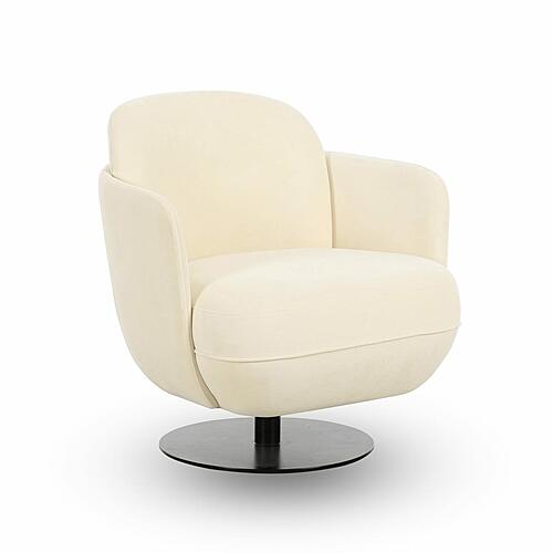 Solange Cream Velvet Swivel Chair by TOV Furniture