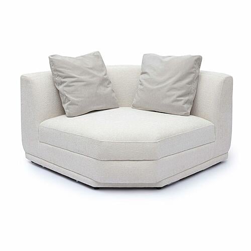 Perry Cream Chenille Modular Wedge Corner Chair by TOV Furniture
