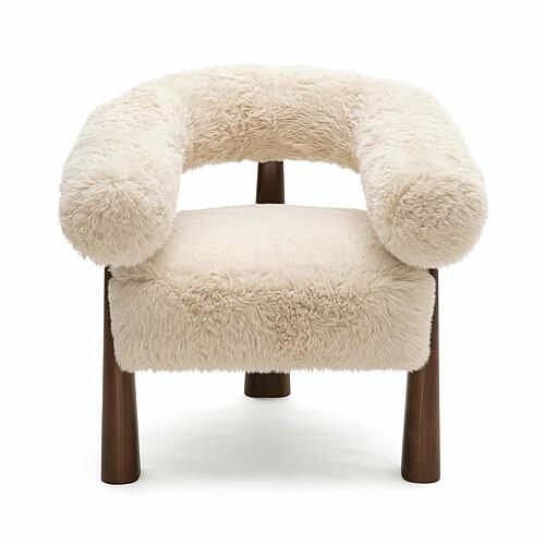 Spara Natural Straight Vegan Shearling Accent Chair by TOV Furniture