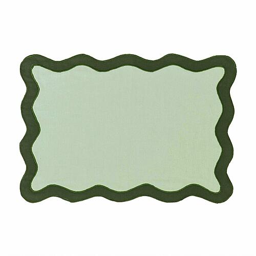 Scalloped Edge Olive Green Cotton Placemat - Set of 4 by TOV Furniture