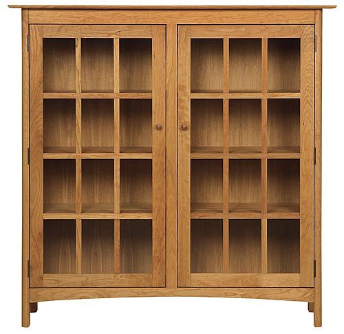 Burlington Wood 2-Door Bookcase w/Glass Doors by Vermont Furniture Designs