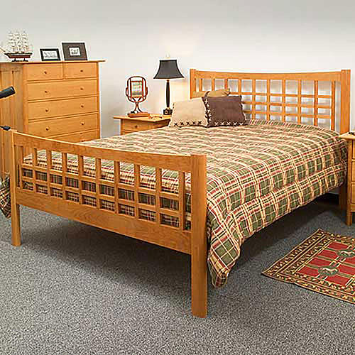 Cityscape Wood Bed w/High Footboard by Vermont Furniture Designs