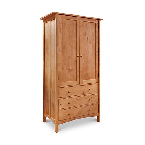 Heartwood 3-Drawer Tall Armoire w/Clothes Bar by Vermont Furniture Designs