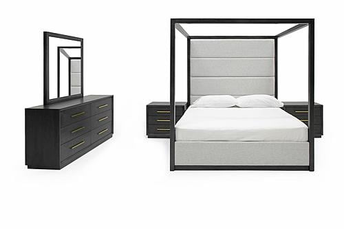 Modrest Manhattan- Contemporary Canopy Grey Bedroom Set - Queen by VIG Furniture