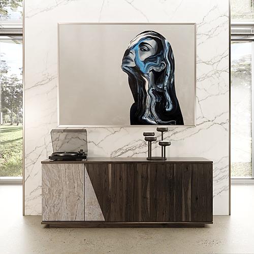 Nova Domus Cairo - Modern Grey Elm and White/Grey Marble Pattern Buffet by VIG Furniture