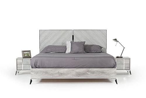 Nova Domus Alexa Italian Modern Grey Eastern King Bed + 2 Nightstands Set by VIG Furniture