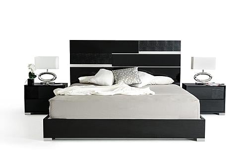 Eastern King Modrest Ancona Italian Modern Black Bed by VIG Furniture