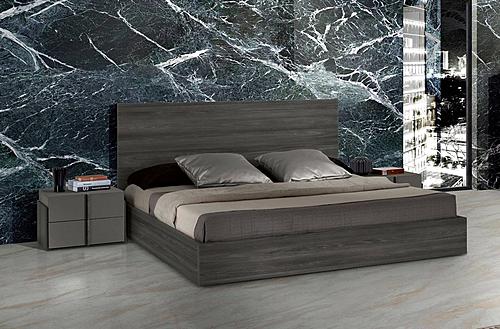 Nova Domus Lucia - Full Size Italian Modern Matte Grey / Elm Grey Bed by VIG Furniture