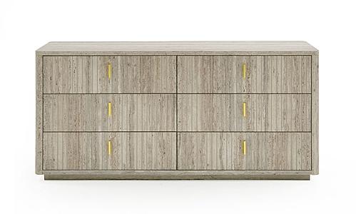 Nova Domus Roma - Modern Travertine + Gold Dresser by VIG Furniture