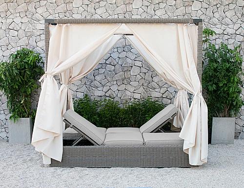 Renava Marin Outdoor Beige Canopy Sunbed by VIG Furniture