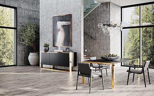 Modrest Fauna - Modern Wenge and Brass Dining Table by VIG Furniture