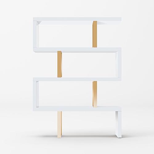 Modrest Maze - Modern White & Gold Bookcase by VIG Furniture