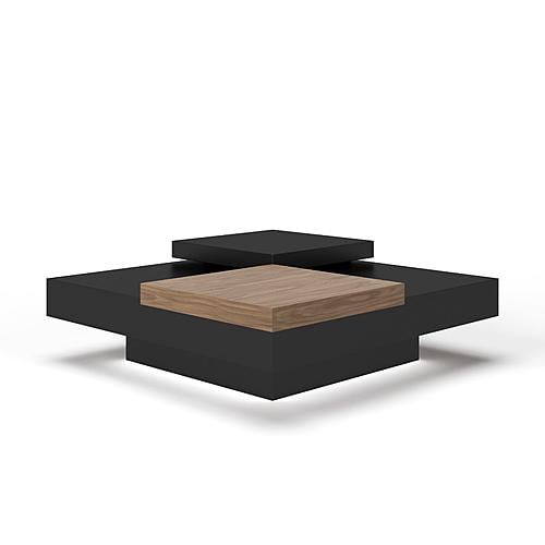 Modrest Ambry Modern Walnut and Flat Black Coffee Table by VIG Furniture