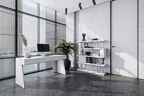 Modrest Chelsey- Modern White and Stainless Steel Desk by VIG Furniture