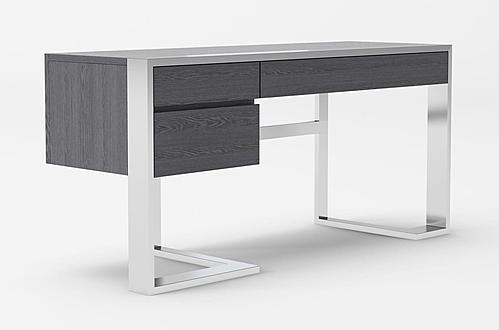 Modrest Fauna - Modern Elm Grey & Stainless Steel Desk by VIG Furniture