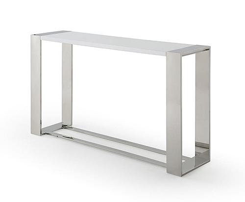 Modrest Fauna - Modern White High Gloss & Stainless Steel Console Table by VIG Furniture