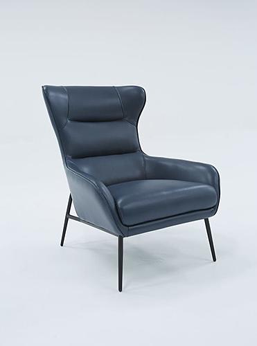 Divani Casa Susan Modern Blue Leatherette Lounge Chair by VIG Furniture