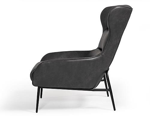 Divani Casa Susan Modern Dark Grey Leatherette Lounge Chair by VIG Furniture