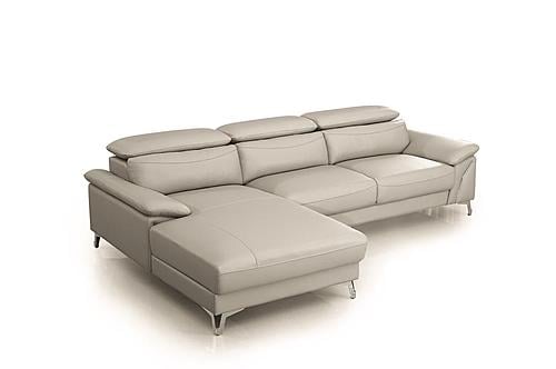 Divani Casa Sura - Modern Light Grey Leather Left Facing Chaise Sectional Sofa by VIG Furniture