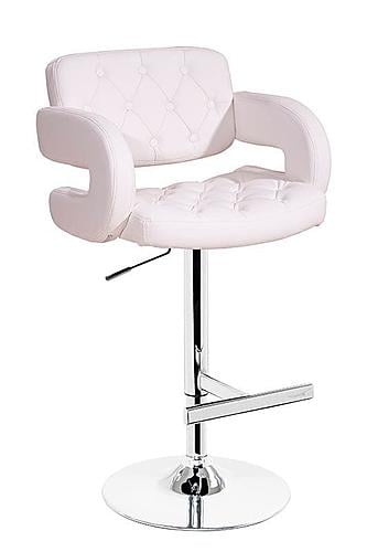 Elvas Contemporary White Eco-Leather Bar Stool by VIG Furniture