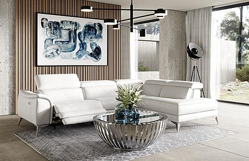 Coronelli Collezioni Monte Carlo - Italian Modern White Leather Right Facing Chaise Sectional Sofa by VIG Furniture