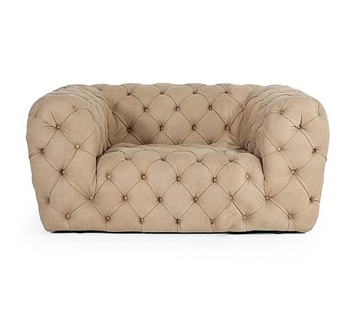 Coronelli Collezioni Ellington - Italian Beige Nubuck Leather Accent Chair by VIG Furniture