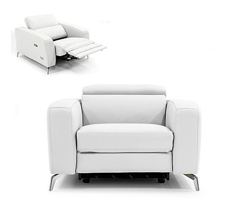 Coronelli Collezioni Turin - Italian White Leather Recliner Chair by VIG Furniture