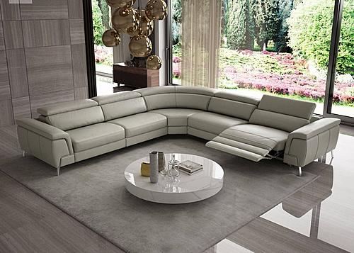 Coronelli Collezioni Wonder - Italian Modern Grey Leather Sectional Sofa with Recliners by VIG Furniture