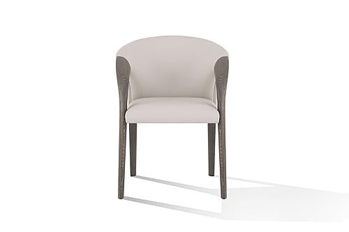 Modrest Wynetta Mid-Century Modern Grey Vegan Leather + Grey Ash Dining Chair by VIG Furniture