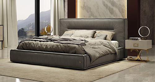 Coronelli Collezioni Hollywood - Eastern King Italian Contemporary Grey Leather Bed by VIG Furniture
