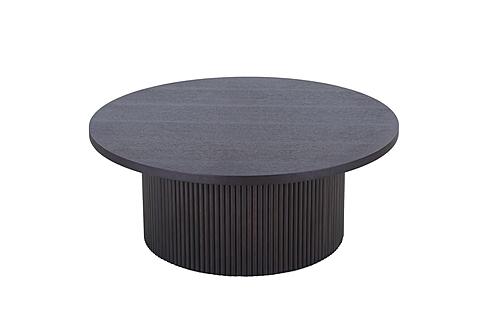 Modrest Rawlins Modern Mid Century Black Ash Round Coffee Table - Thumbnail 2