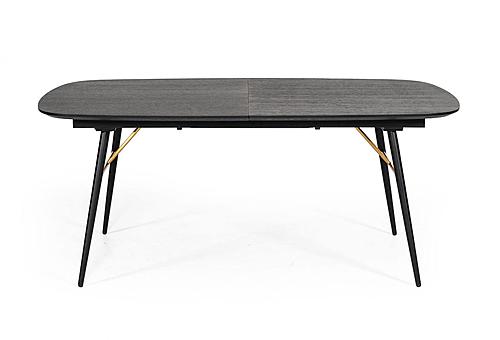 Modrest Billy Modern Black Oak & Gold Extendable Dining Table by VIG Furniture